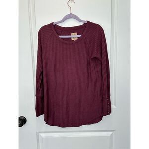 Chaser Burgundy Waffle Top Size Medium